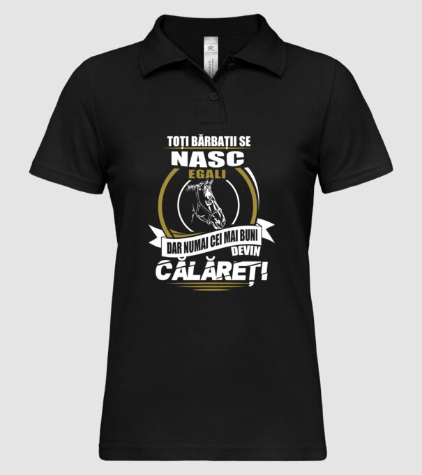 Toți bărbații se nasc egali călăreți model negru pe tricou