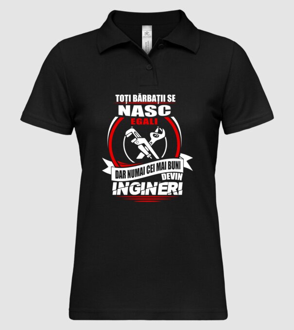 Toți bărbații se nasc egali ingineri model negru pe tricou