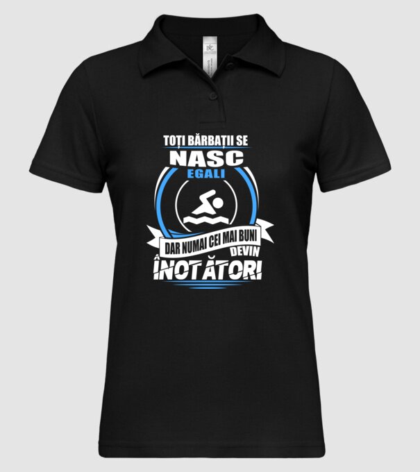 Toți bărbații se nasc egali înotători model negru pe tricou