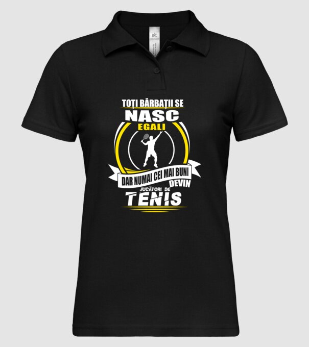 Toți bărbații se nasc egali jucătorii de tenis model negru pe tricou