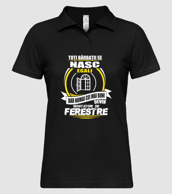 Toți bărbații se nasc egali montatori De ferestre model negru pe tricou