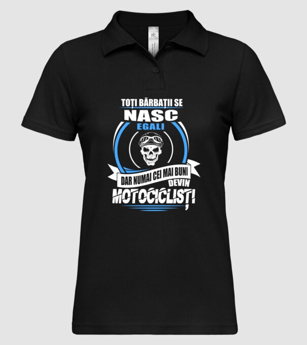 Toți bărbații se nasc egali motocicliști model negru pe tricou