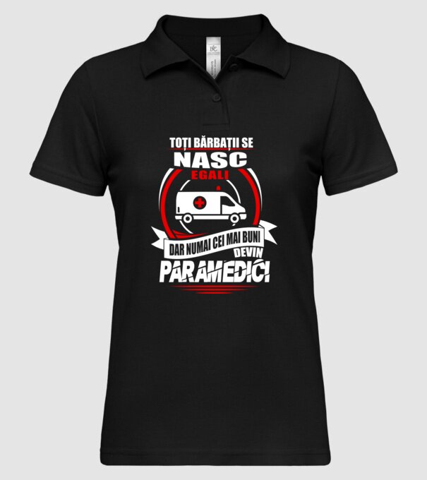 Toți bărbații se nasc egali paramedici model negru pe tricou
