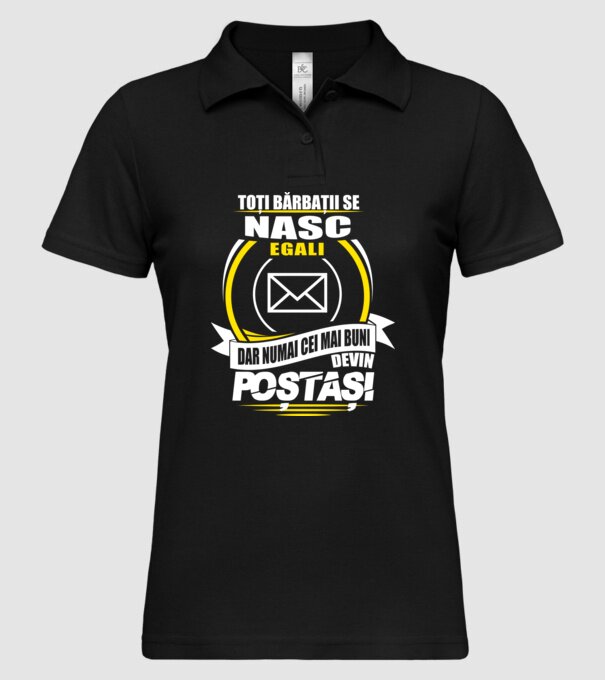 Toți bărbații se nasc egali poștași model negru pe tricou