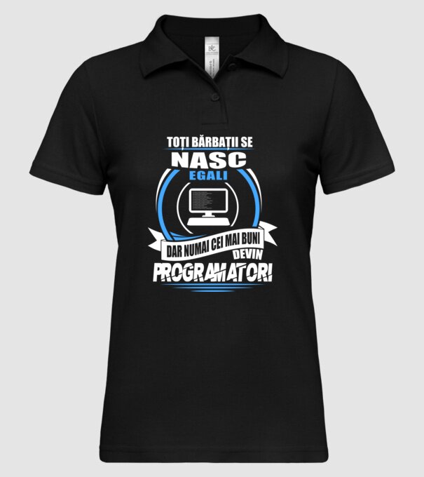 Toți bărbații se nasc egali programatori model negru pe tricou