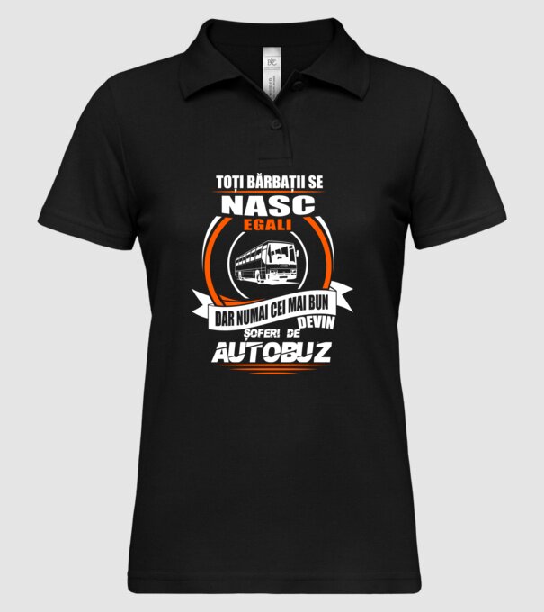 Toți bărbații se nasc egali șoferi de autobuz model negru pe tricou
