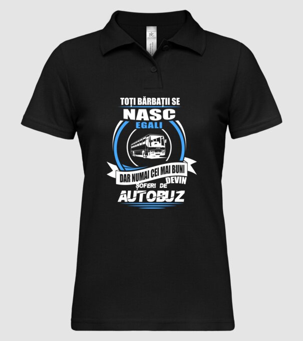 Toți bărbații se nasc egali șoferi de autobuz model negru pe tricou