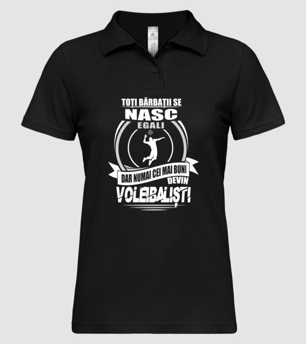 Toți bărbații se nasc egali voleibaliști model negru pe tricou