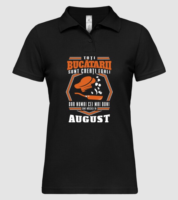Toți bucătarii sunt creați egali August model negru pe tricou