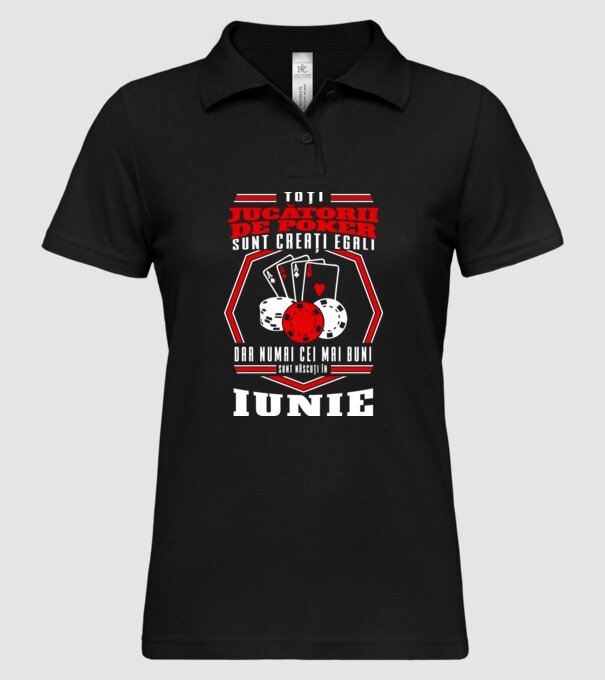 Toți jucătorii de poker sunt creați egali iunie model negru pe tricou