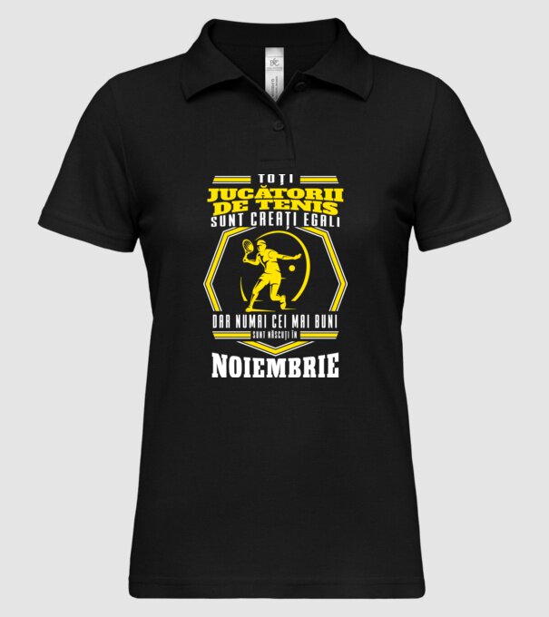 Toți jucătorii de tenis sunt creați egali noiembrie model negru pe tricou