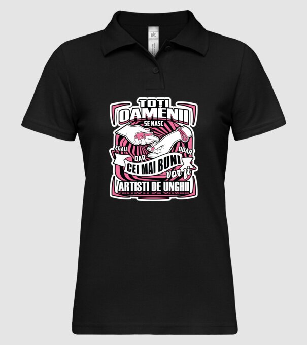 Toți oamenii - se nasc egali dar doar cei mai buni vor fi artiști de unghii model negru pe tricou