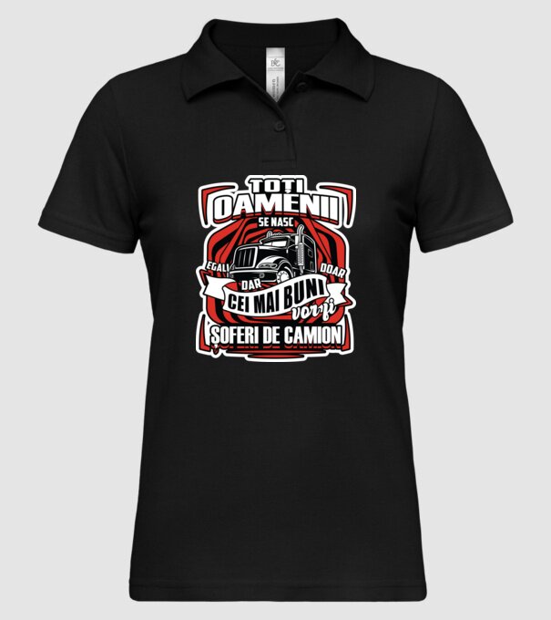 Toți oamenii șoferi de camion  model negru pe tricou