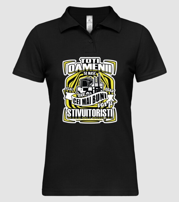 Toți oamenii stivuitoriști model negru pe tricou