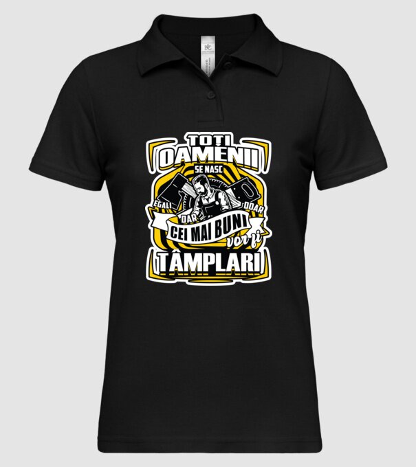 Toți oamenii tâmplari model negru pe tricou