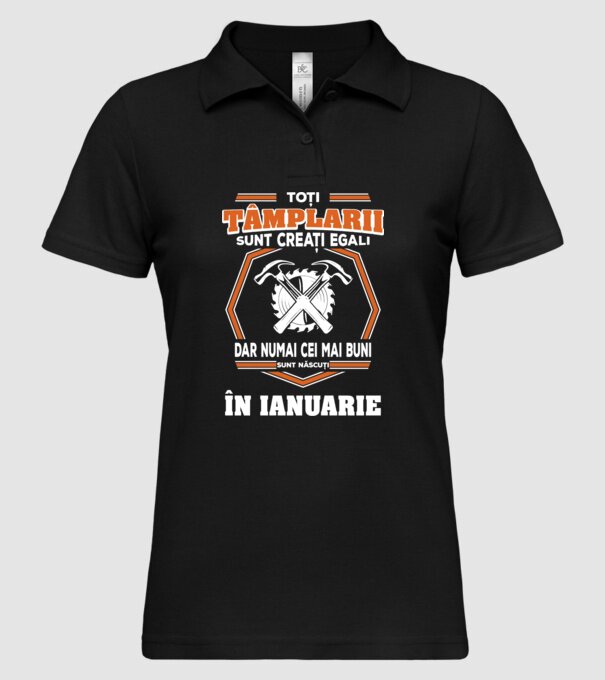toți tâmplarii sunt creați egali, dar numai cei mai buni sunt născuți în ianuarie model negru pe tricou