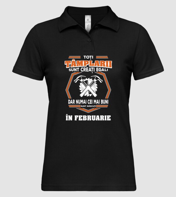 toți tâmplarii sunt creați egali, dar numai cei mai buni sunt născuți în februarie model negru pe tricou