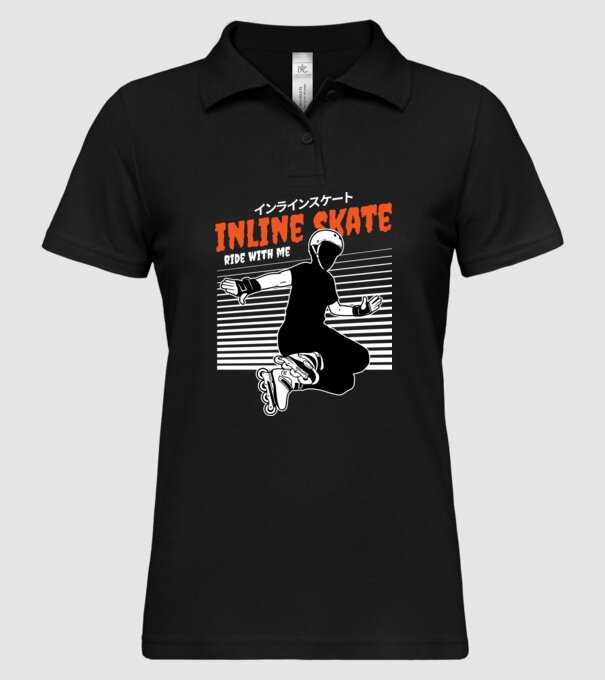 TR inlineskate model negru pe tricou