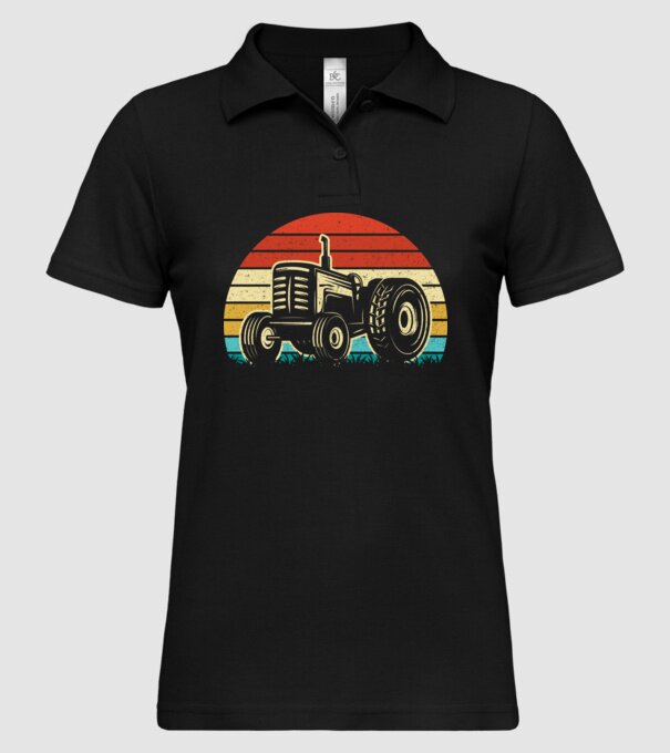 TRACTOR model negru pe tricou