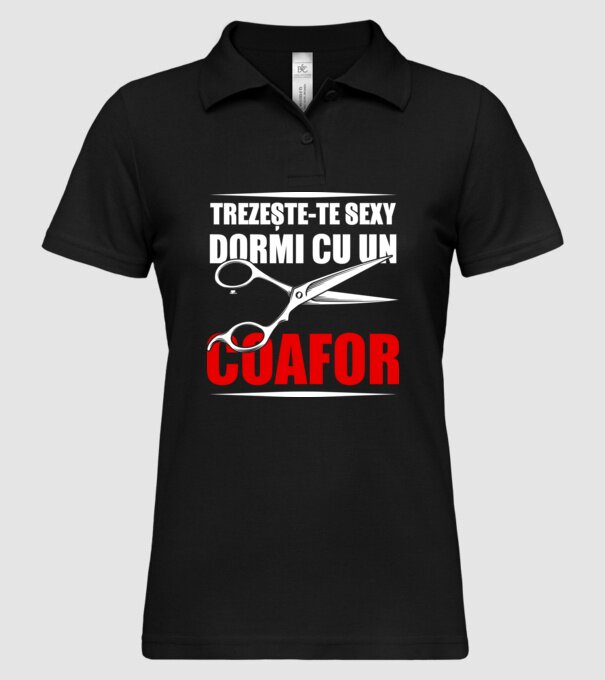 Trezește-te sexy, dormi cu un coafor model negru pe tricou