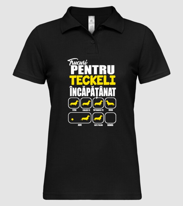 trucuri pentru Teckeli încăpățânați stai culcă-te întoarce-te vino adu bate palma rămâi model negru pe tricou