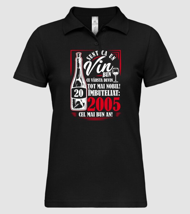 Un Vin Bun 2005 - Negru model negru pe tricou