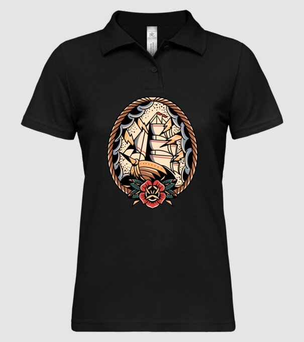 Vapoare model negru pe tricou