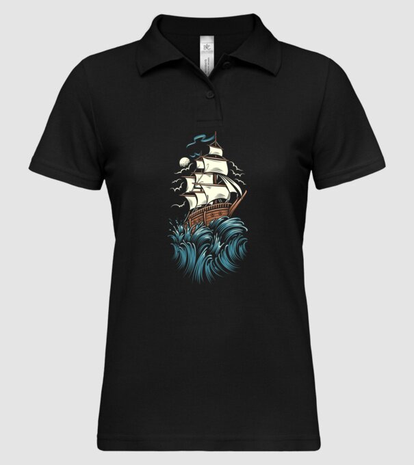 Vapoare model negru pe tricou