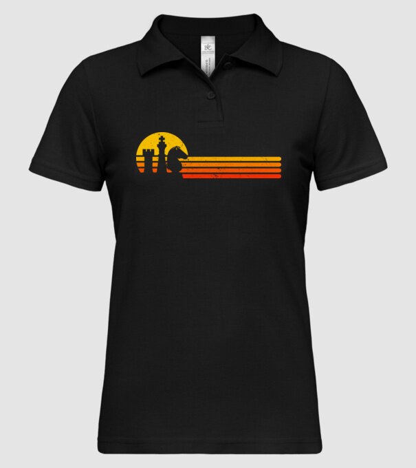Vintage chesss sunset model negru pe tricou