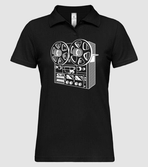 Vintage Reel to Reel Recorder model negru pe tricou