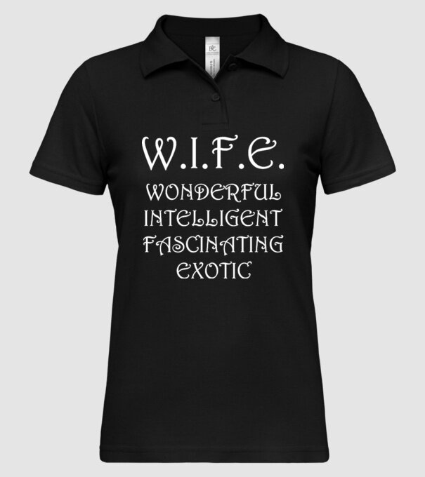W.I.F.E. model negru pe tricou