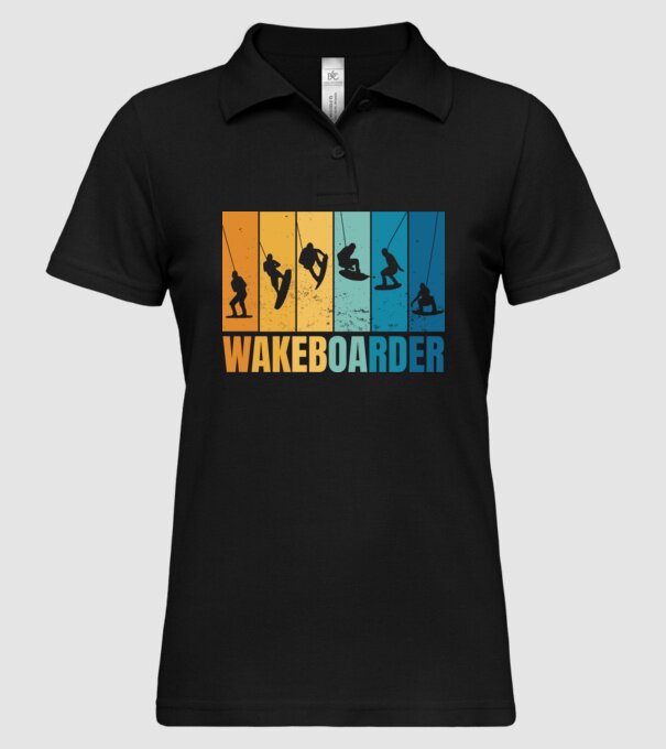 Wakeboard model negru pe tricou