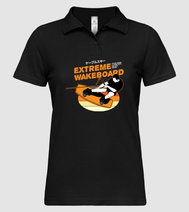 Wakeboard model negru pe tricou