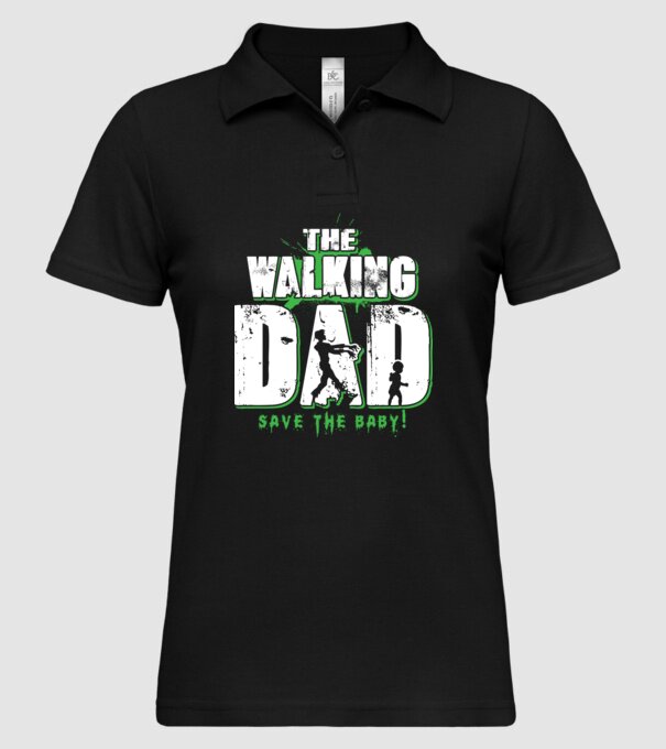 Walking dad green model negru pe tricou