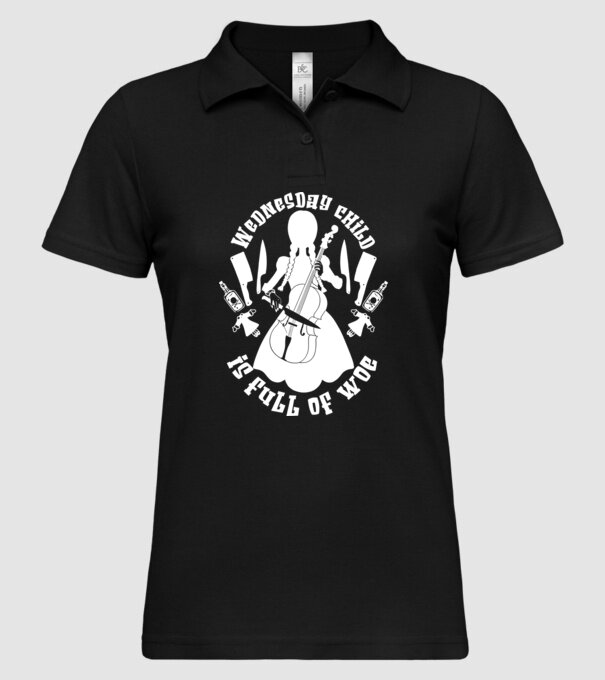 Wednesday child is full of woe model negru pe tricou