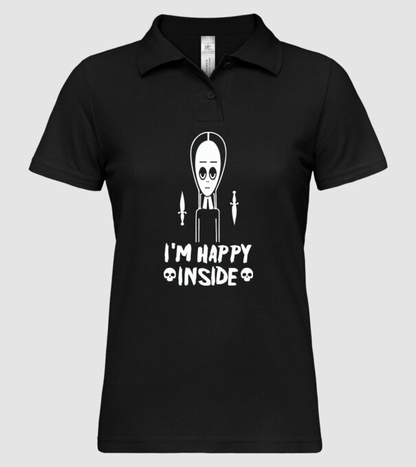 WEDNESDAY Happy inside model negru pe tricou