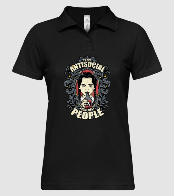 WEDNESDAY - Just hate people model negru pe tricou