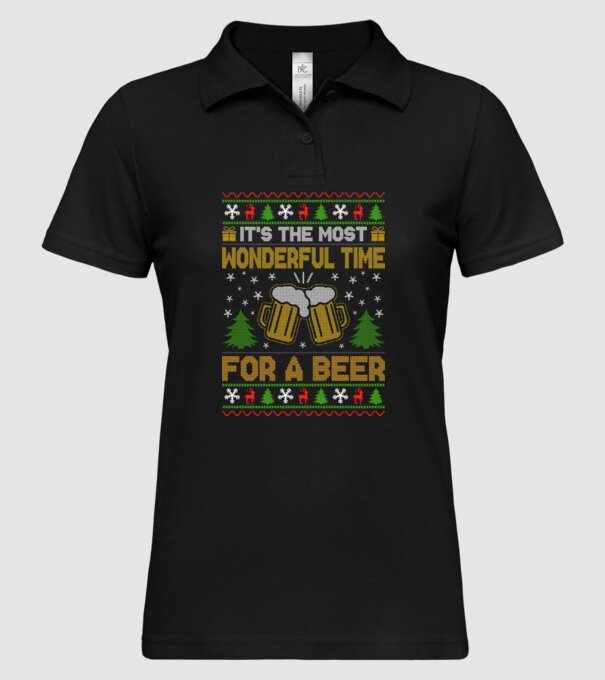 Wonderful time for a beer model negru pe tricou