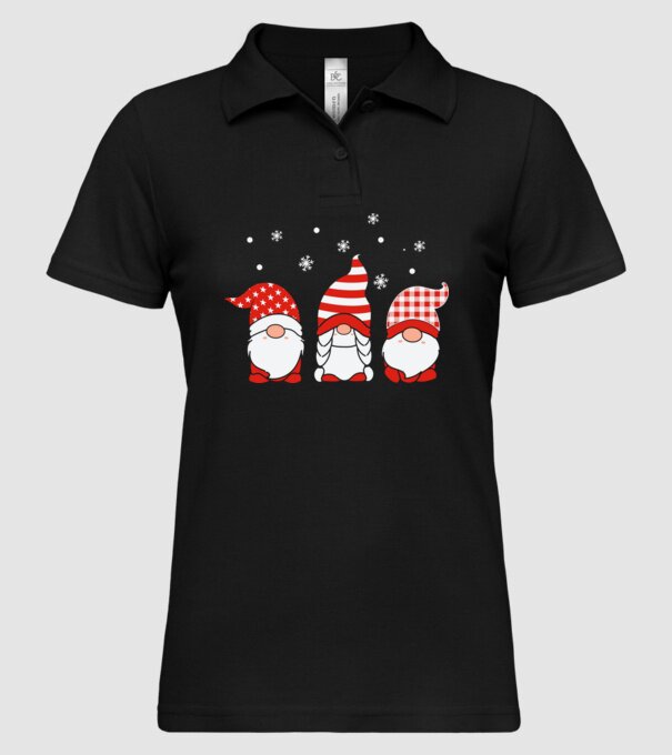 Xmas gnomes model negru pe tricou