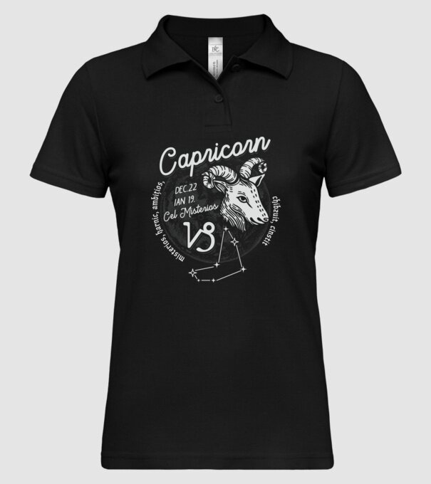 Zodiac bărbat CAPRICORN retro model negru pe tricou