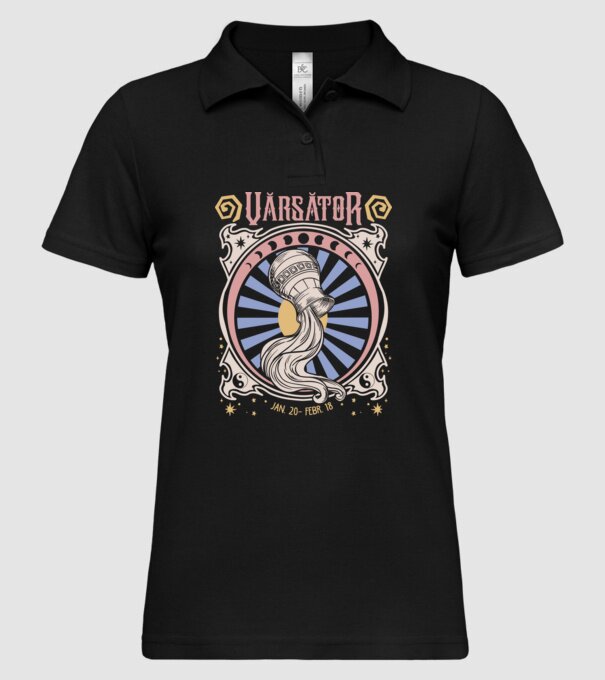Zodiac Vintage VĂRSĂTOR model negru pe tricou