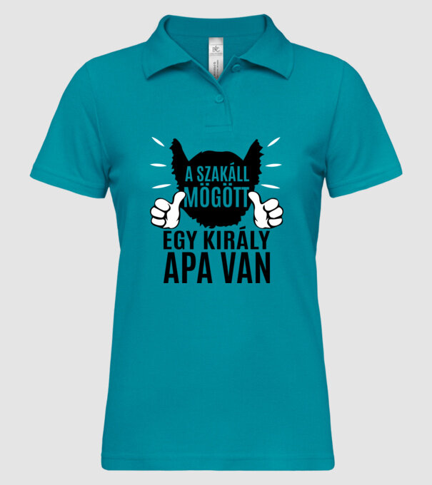 În spatele acestei bărbi se află un tată cool model turcoaz pe tricou