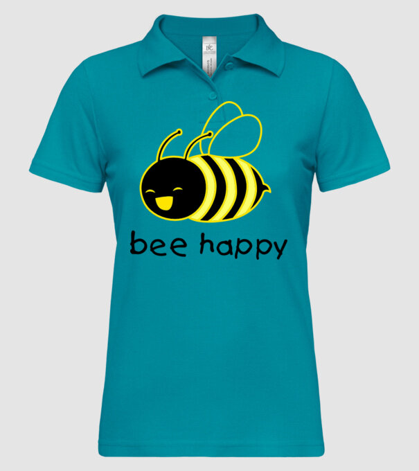 bee happy model turcoaz pe tricou