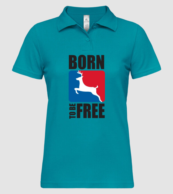 born to be free model turcoaz pe tricou