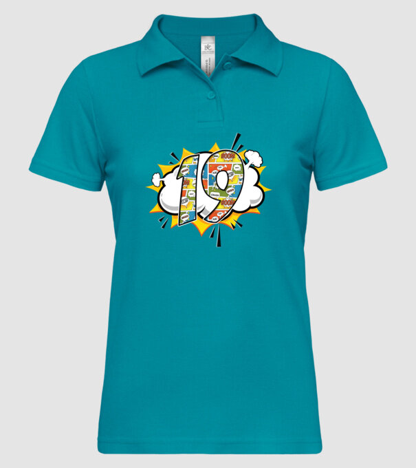 Birthday Comic Number 19 model turcoaz pe tricou