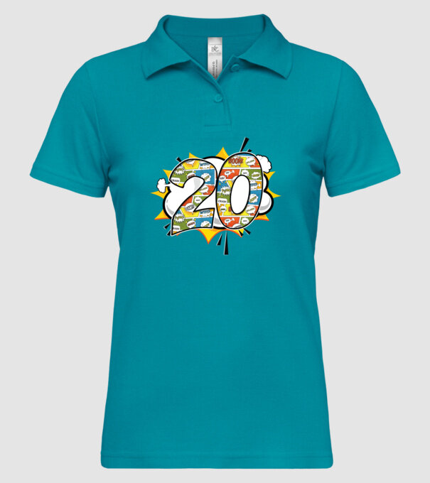 Birthday Comic Number 20 model turcoaz pe tricou