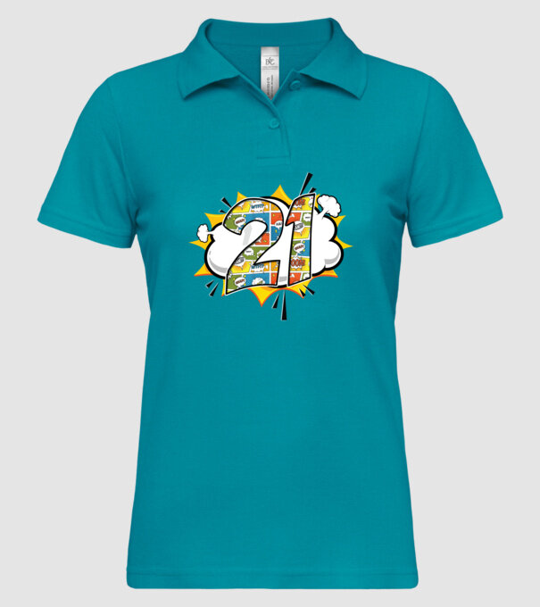 Birthday Comic Number 21 model turcoaz pe tricou
