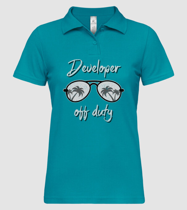 Developer off duty model turcoaz pe tricou