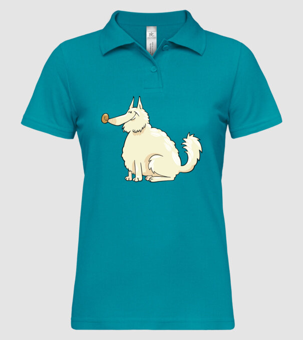 Dog silhouette model turcoaz pe tricou