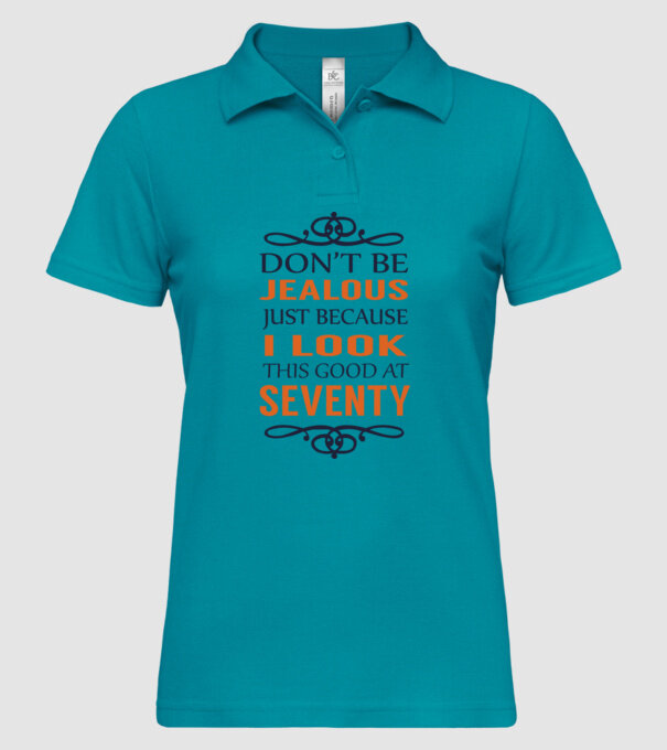 'Don''t be jealous - 70' model turcoaz pe tricou